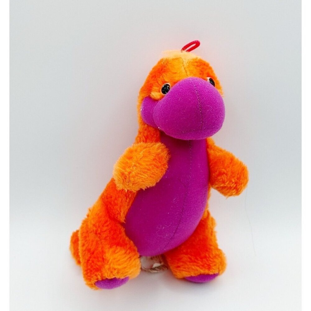 Ganz Orange Purple Dinosaur Vintage 8" Plush Stuffed Animal